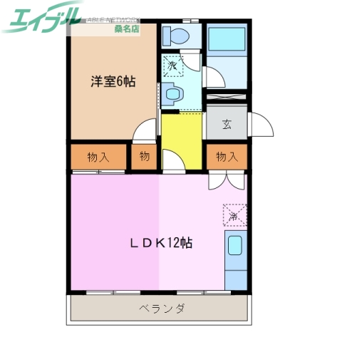 【桑名市今北町のマンションの間取り】