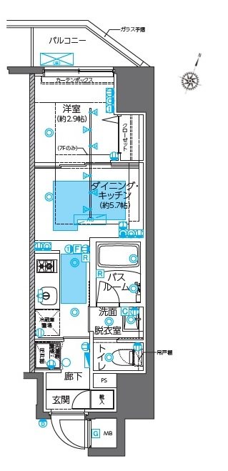 千代田区岩本町のマンションの間取り