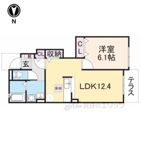 橿原市西池尻町のアパートの間取り