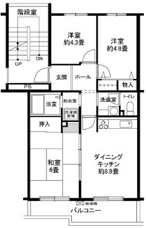 ヒルズ千草台 1号棟の間取り