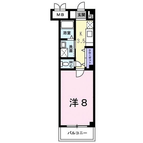 広島県広島市安芸区矢野西７（マンション）の賃貸物件の間取り