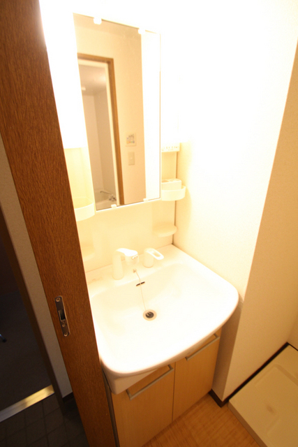 洗面設備　シャワー付き独立洗面台です