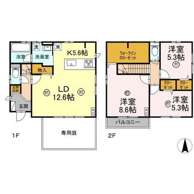 上田市中央六丁目戸建て貸家の間取り写真