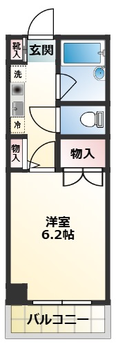 京王競馬場線 東府中駅 徒歩1分 4階建 築32年の間取り写真