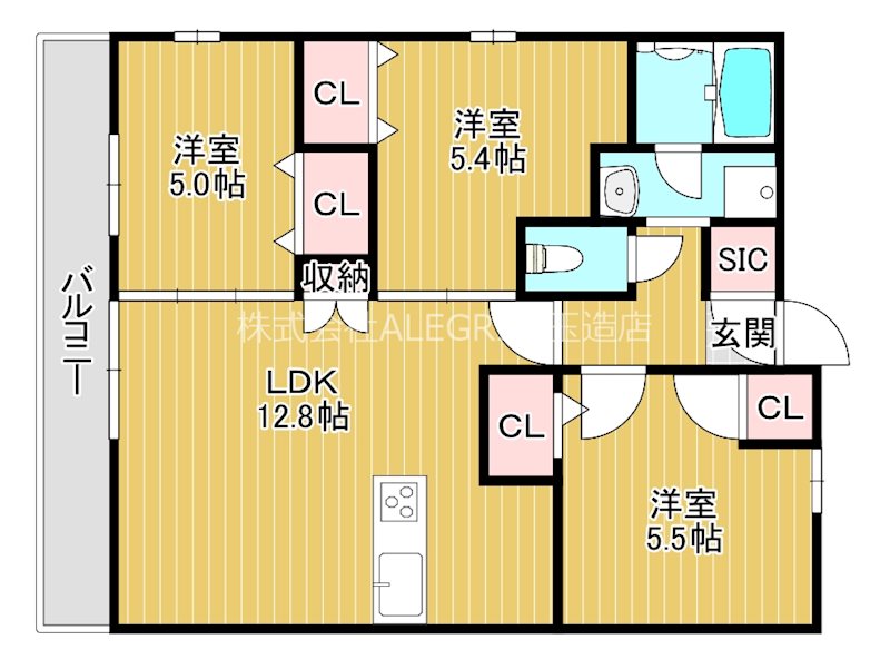 地下鉄長堀鶴見緑地線 玉造駅 徒歩10分 10階建 築1年の間取り写真