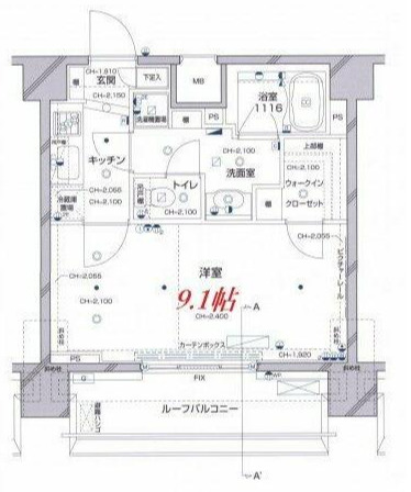 パレステュディオ新宿パークサイドの間取り写真