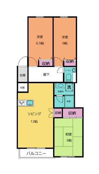ヴィラージュ高松IIの間取り写真