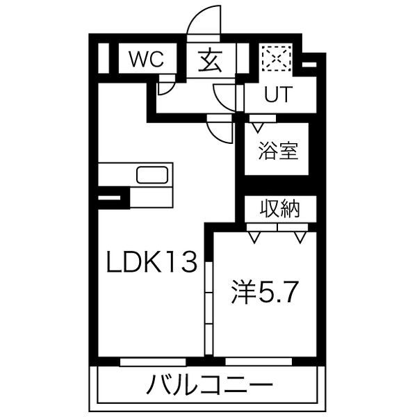 湘南新宿ライン宇須 宇都宮駅 バス乗車時間：19分 最寄りバス停で下車 徒歩7分 5階建 築2年の間取り写真