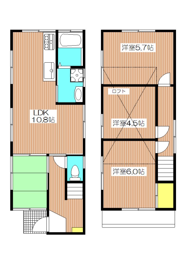 戸建 4LDK Oの間取り写真