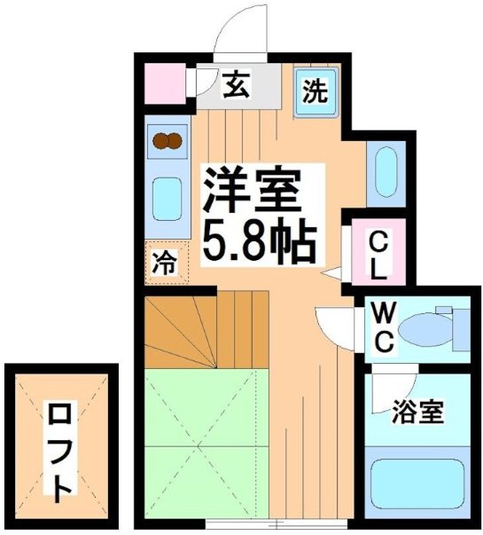 小田急線 下北沢駅 徒歩8分 3階建 築14年の間取り写真