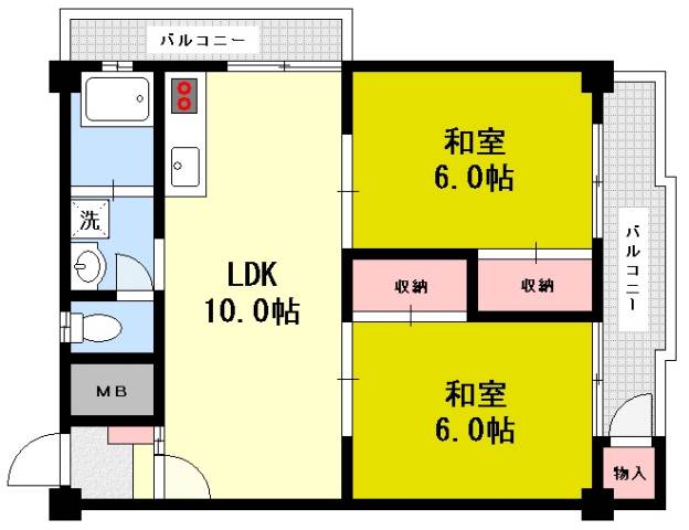 広島市西区草津東のマンションの間取り