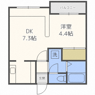 札幌市北区北三十三条西のマンションの間取り