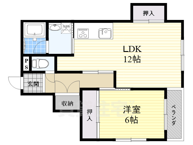 高槻市栄町のマンションの間取り