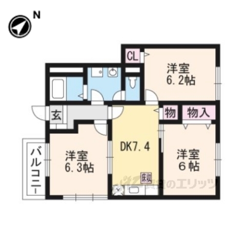 東近江市林町のアパートの間取り