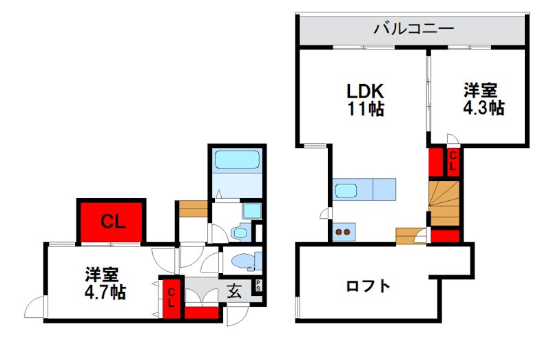 CB花見サントバウムIの間取り