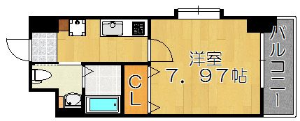福岡市中央区六本松のマンションの間取り