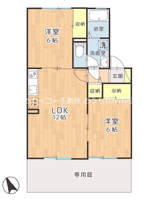 ハイカムール来住D棟の間取り