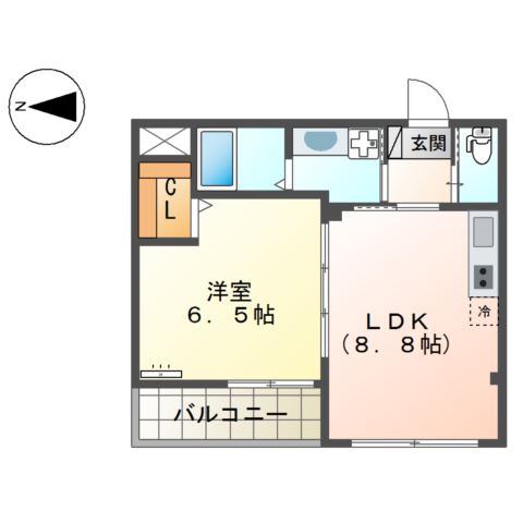 堺市堺区中三国ヶ丘町のマンションの間取り