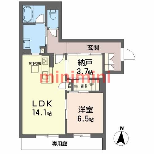 茨木市郡山のマンションの間取り