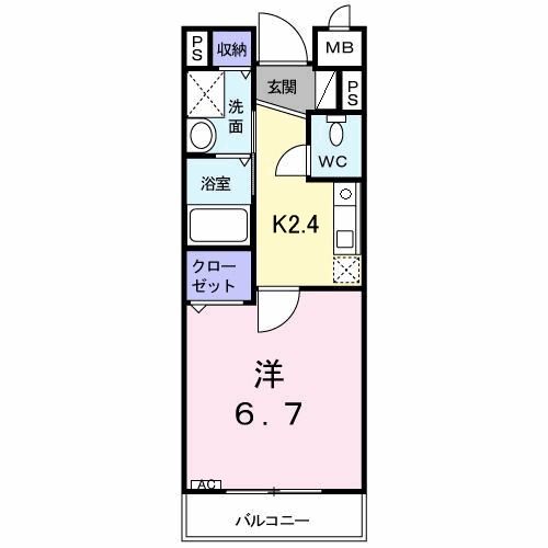 枚方市走谷のアパートの間取り