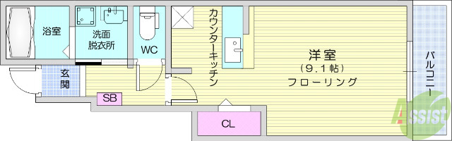 メゾンカルム・Mの間取り