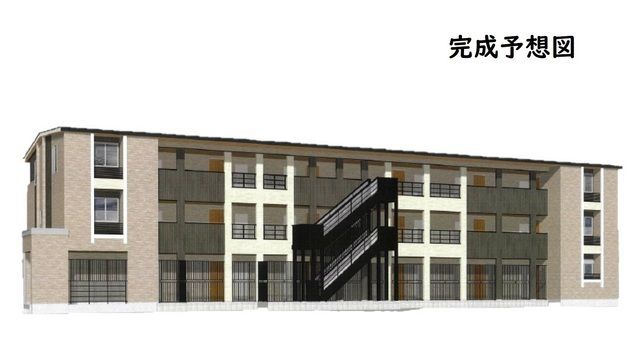 【四條畷市江瀬美町のアパートの建物外観】