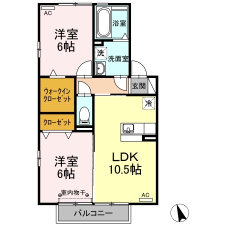 小牧市大字久保一色のアパートの間取り