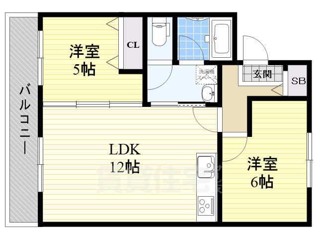 吹田市吹東町のマンションの間取り