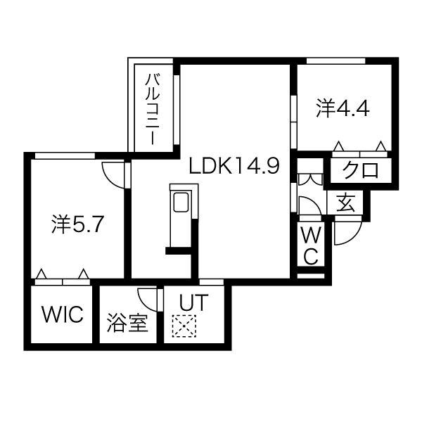 【札幌市中央区南二十三条西のマンションの間取り】