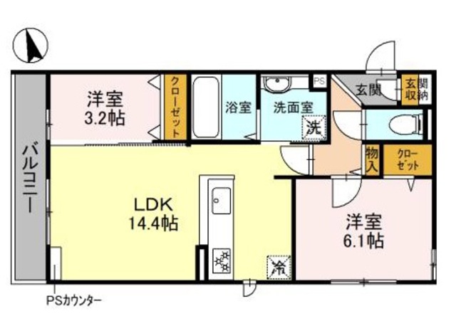 大阪市東淀川区豊新のアパートの間取り