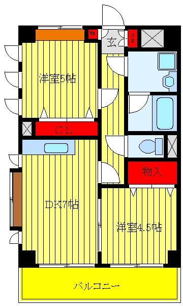 北区滝野川のマンションの間取り