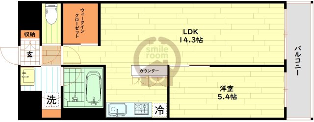 【大阪市浪速区元町のマンションの間取り】