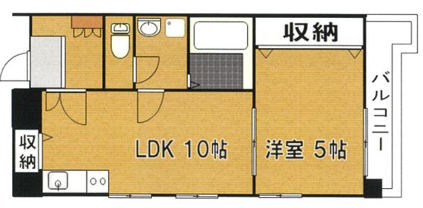 北九州市戸畑区千防のマンションの間取り