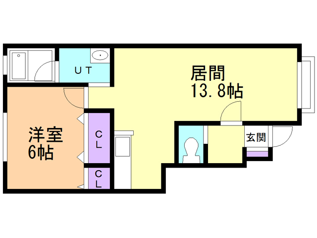 【函館市湯川町のアパートの間取り】