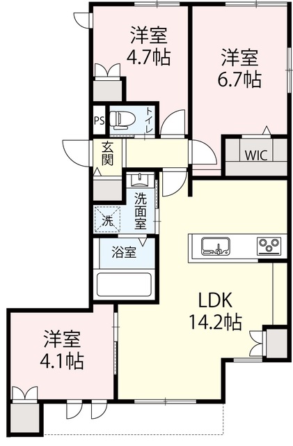 (仮称)長谷２丁目メゾンの間取り