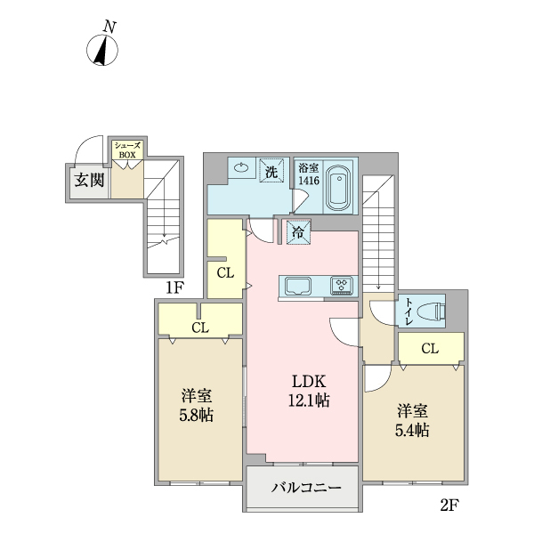 大阪市旭区今市のアパートの間取り