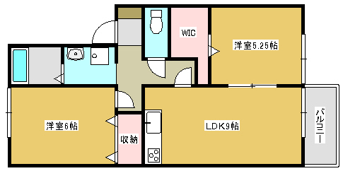 加古川市加古川町友沢のアパートの間取り