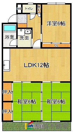 福岡市東区和白丘のマンションの間取り