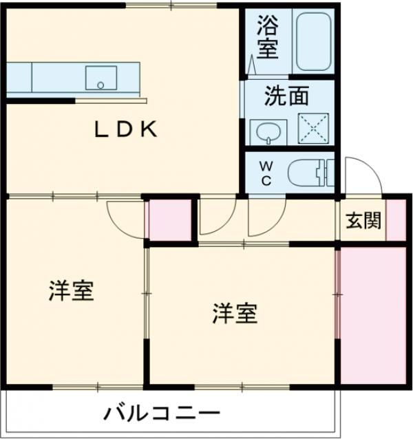 伊勢崎市八寸町のアパートの間取り