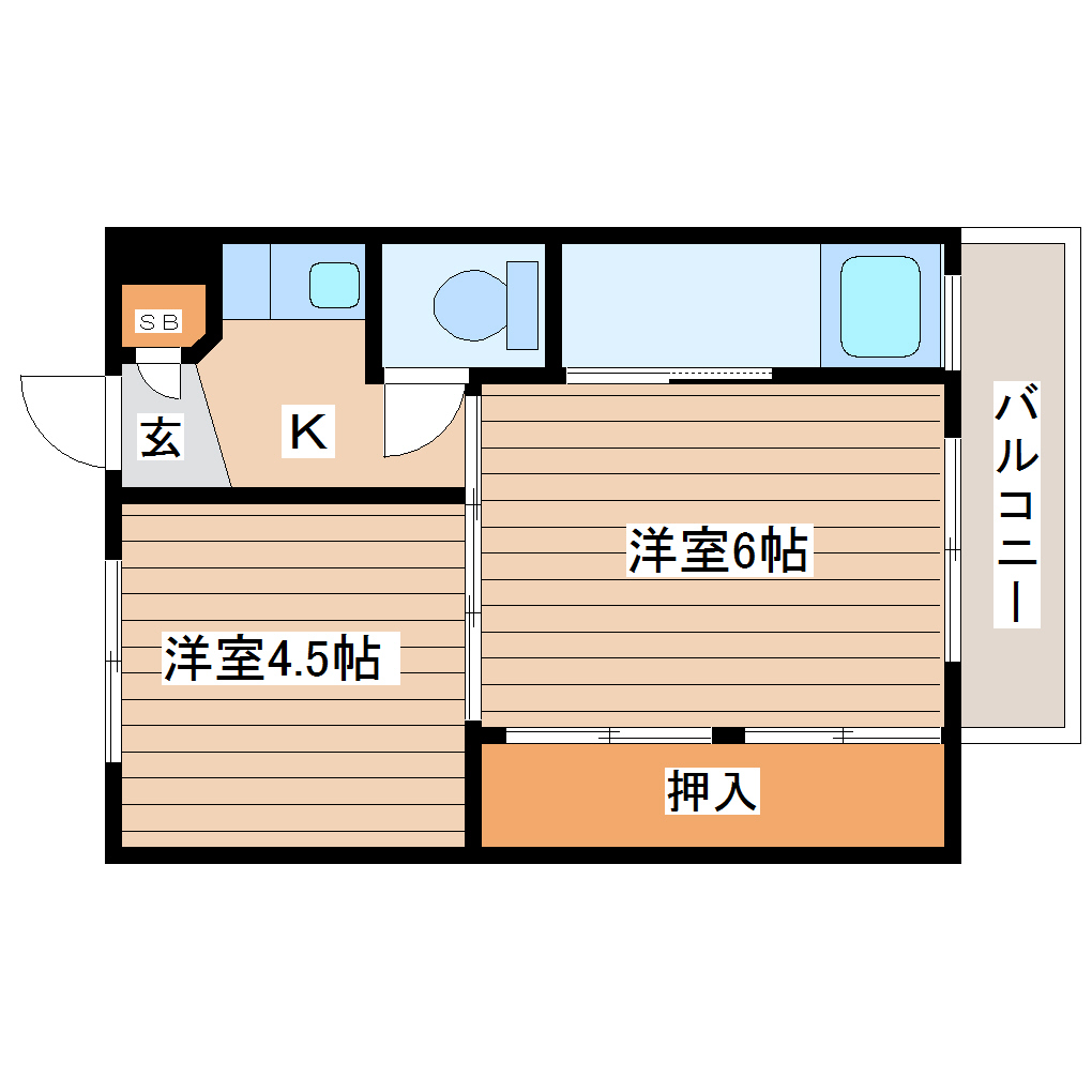 【ビレッジハウス愛島2号棟の間取り】