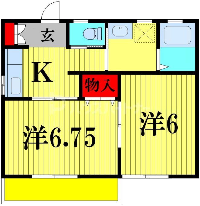 松戸市常盤平陣屋前のアパートの間取り