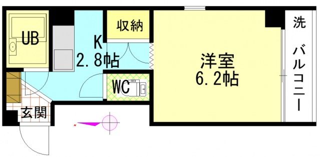 広島市南区宇品海岸のマンションの間取り