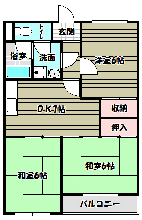 ハイツ大杉の間取り