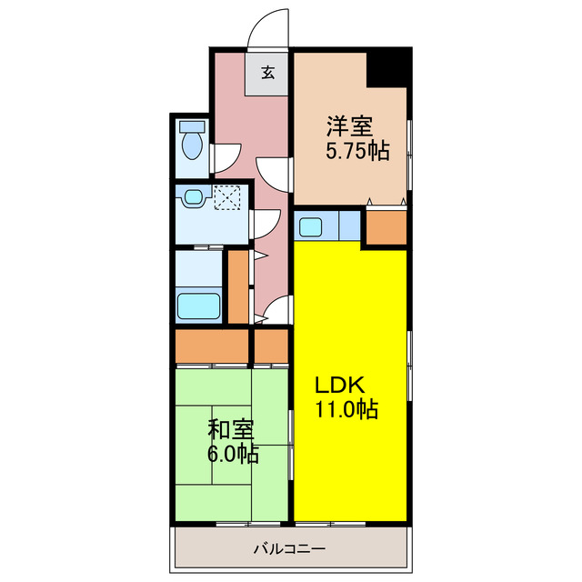 大村市溝陸町のマンションの間取り