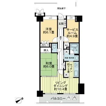 徳島市昭和町のマンションの間取り