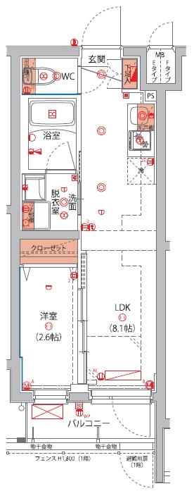 墨田区八広のマンションの間取り