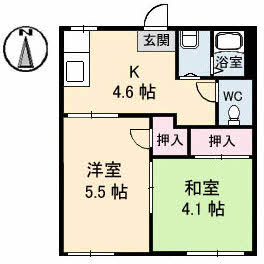 【ハイツあかね　Ｂ棟の間取り】