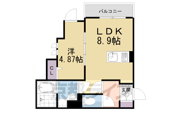 八幡市男山吉井のアパートの間取り