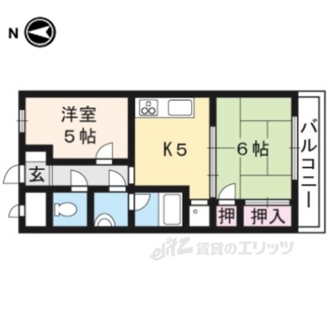 京都市伏見区深草善導寺町のマンションの間取り