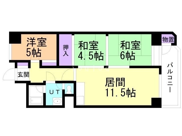 札幌市北区北七条西のマンションの間取り